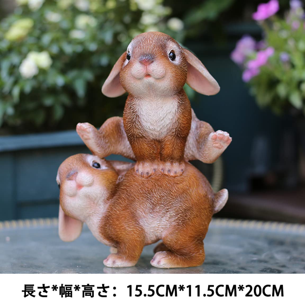 Amazon.co.jp: ガーデニング雑貨 うさぎ 置物 樹脂材質 可愛い ウサギ